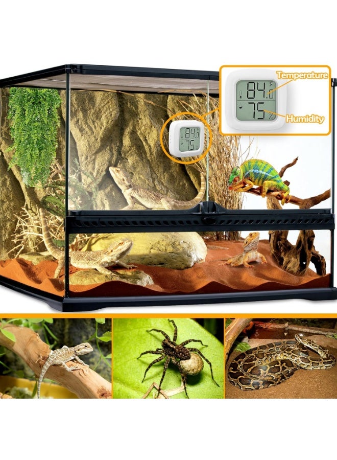 Meetion 2 PCS Reptile Thermometer and Humidity Gauge With On-Off, Tank Accessories for Jumping Spider, Leopard Gecko, Hermit Crab, Ball Python, Lizard - Image 2